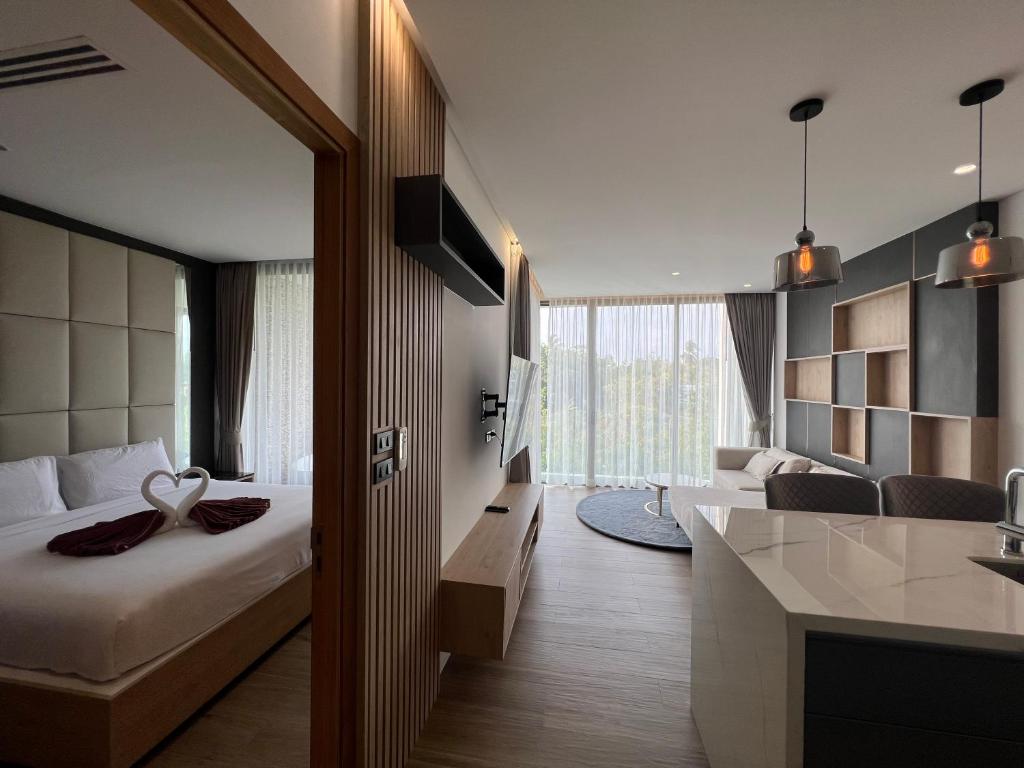 Interior of a beautifully designed villa, showcasing its luxurious amenities