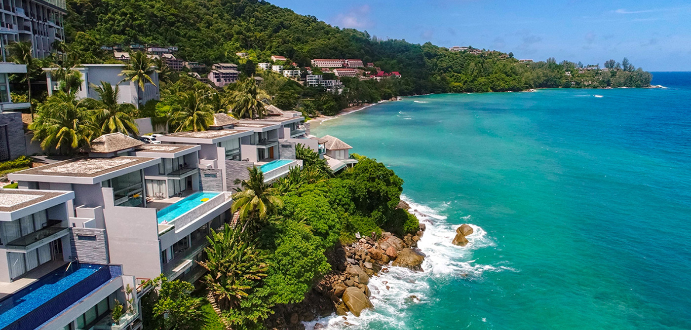 A picturesque villa with a pool and stunning views